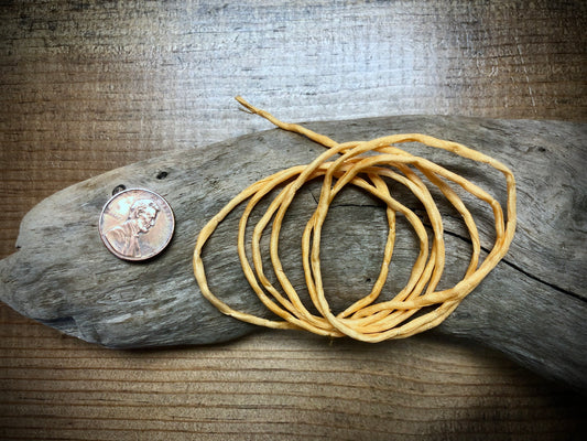Tubular Stitched Silk Ribbon - Golden Yellow