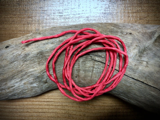 Tubular Stitched Silk Ribbon - Salmon Pink