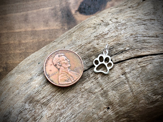 Sterling Openwork Paw Print Charm