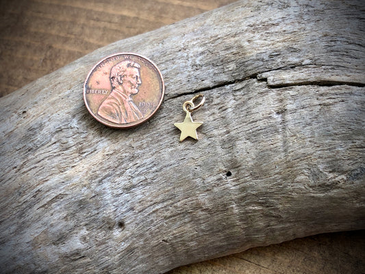 Bronze Tiny Flat Star Charm