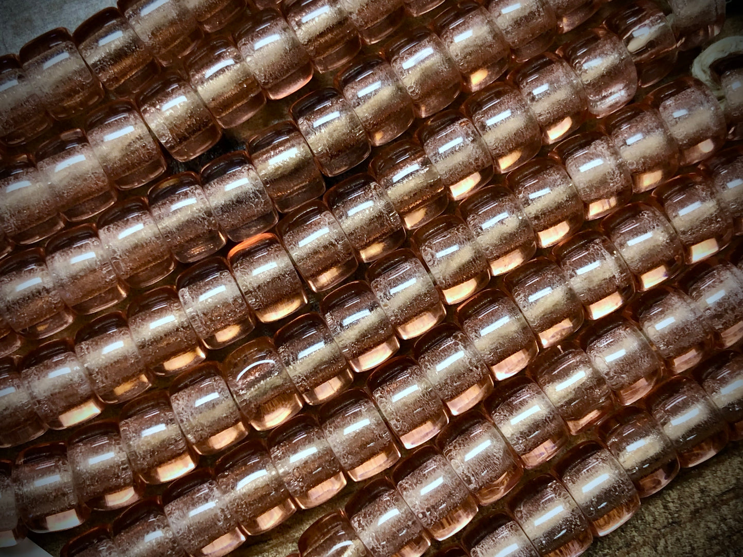 Vintage Czech Glass Pony Beads - Pink - 3.5"