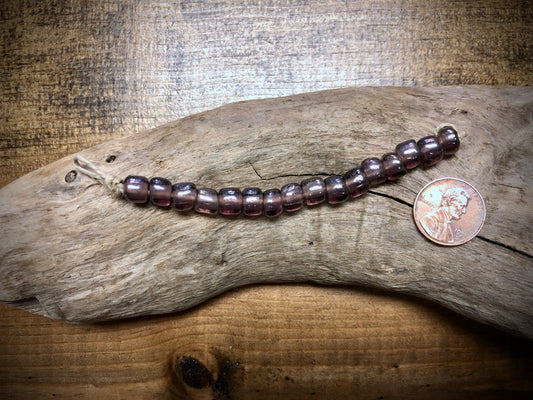 Vintage Czech Glass Pony Beads - Purple - 3.5"