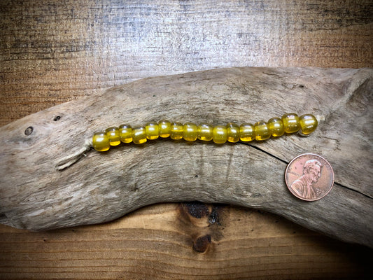 Vintage Czech Glass Pony Beads - Yellow - 3.5"