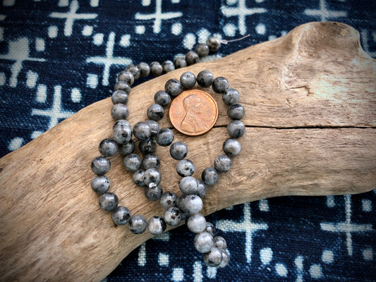 Larvikite Rounds Bead Strand - 6mm - 14.5”