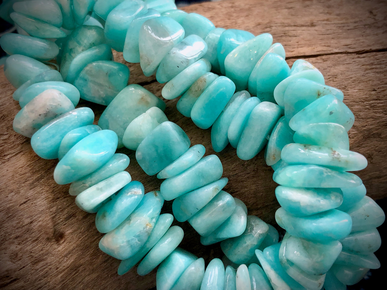 Amazonite Tumbled Chips Bead Strand - 7mm-15mm - 16"