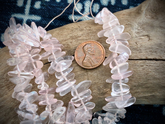 Rose Quartz Tumbled Chips Gemstone Strand - 10mm-16mm - 15”
