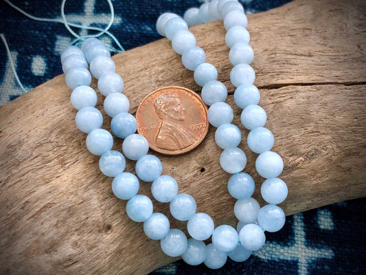 Aquamarine Round Beads - 7mm - 15"