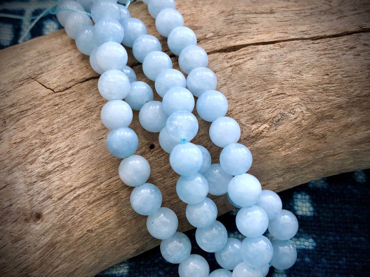 Aquamarine Round Beads - 7mm - 15"