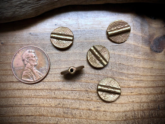 Brass Findings - Textured Circle Tubes Set