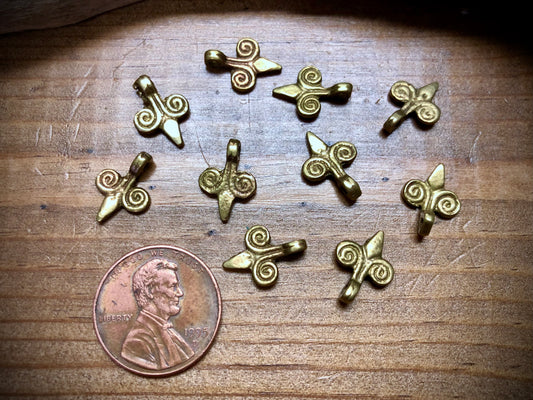 Brass Findings - Textured Fleur de Lis Set