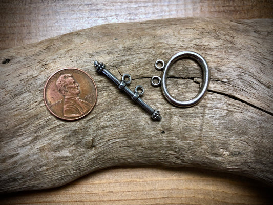 Double Strand Toggle Set - Silver Tone