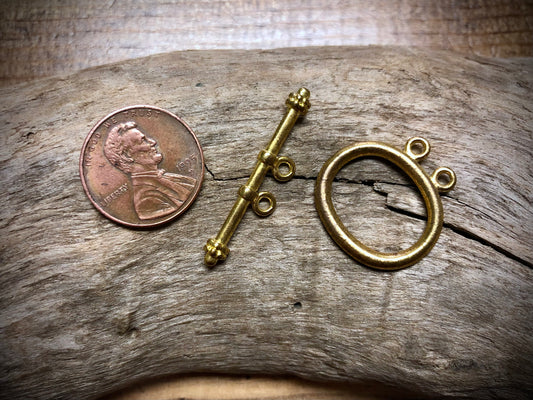 Double Strand Toggle Set - Gold Tone