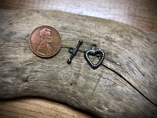 Heart Toggle Set - Gunmetal
