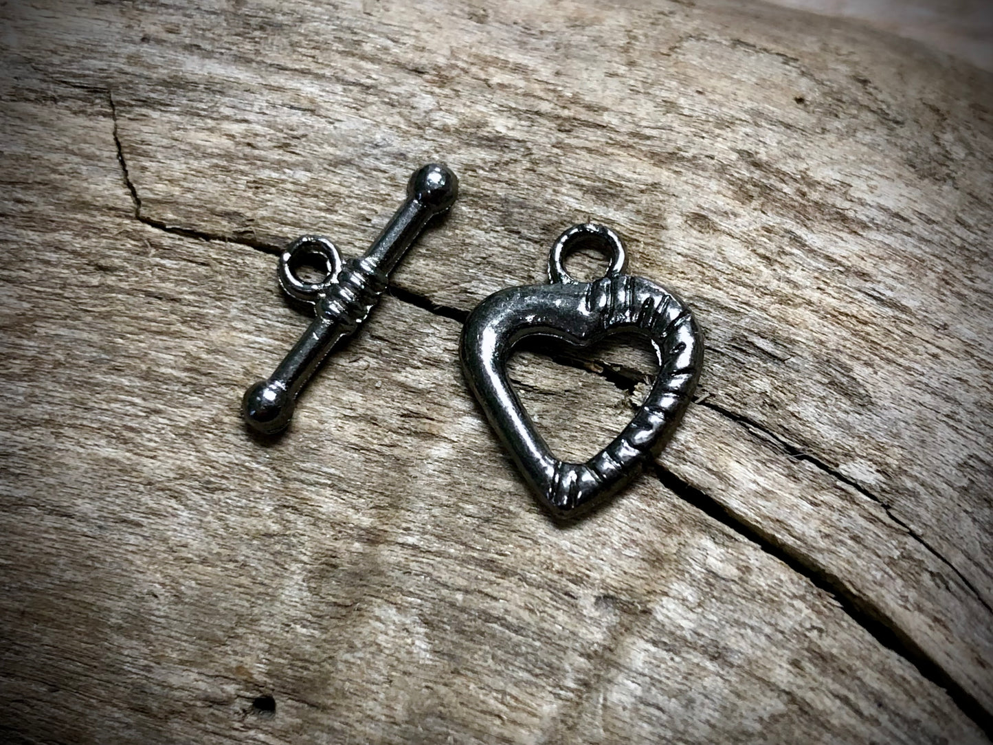 Heart Toggle Set - Gunmetal