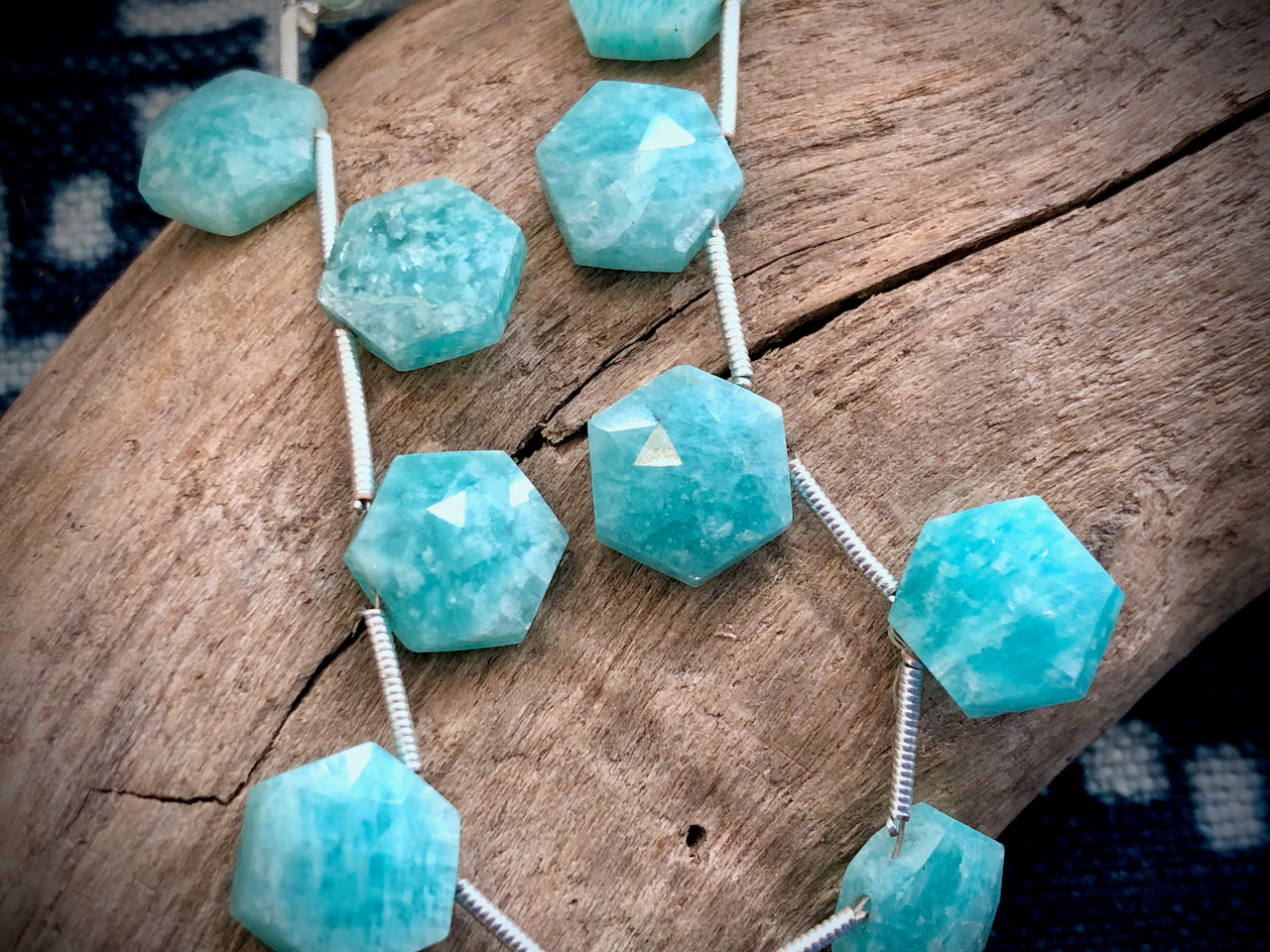 Russian Apatite Faceted Hexagon Bead Strand - 11mm - 5.5"