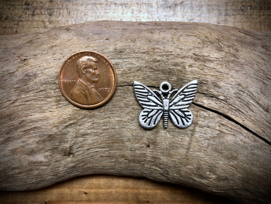 Butterfly Charm - Silver Tone