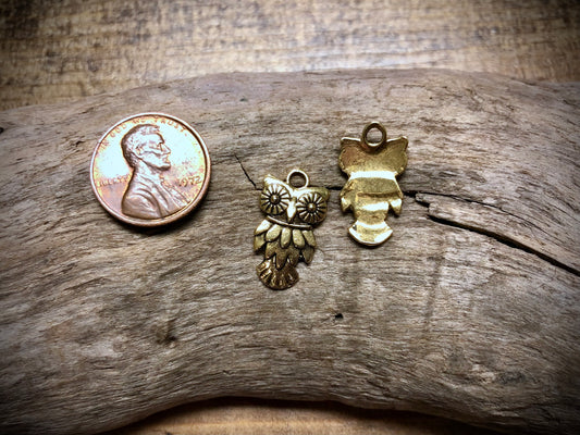 Owl Charm - Gold Tone