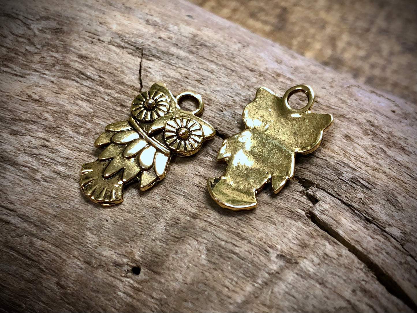 Owl Charm - Gold Tone
