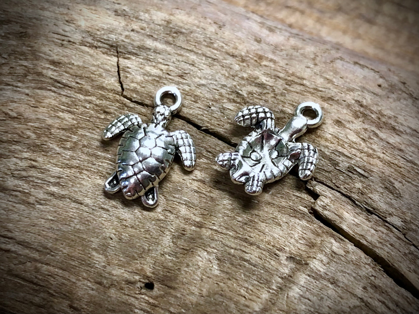 Sea Turtle Charm - Silver Tone