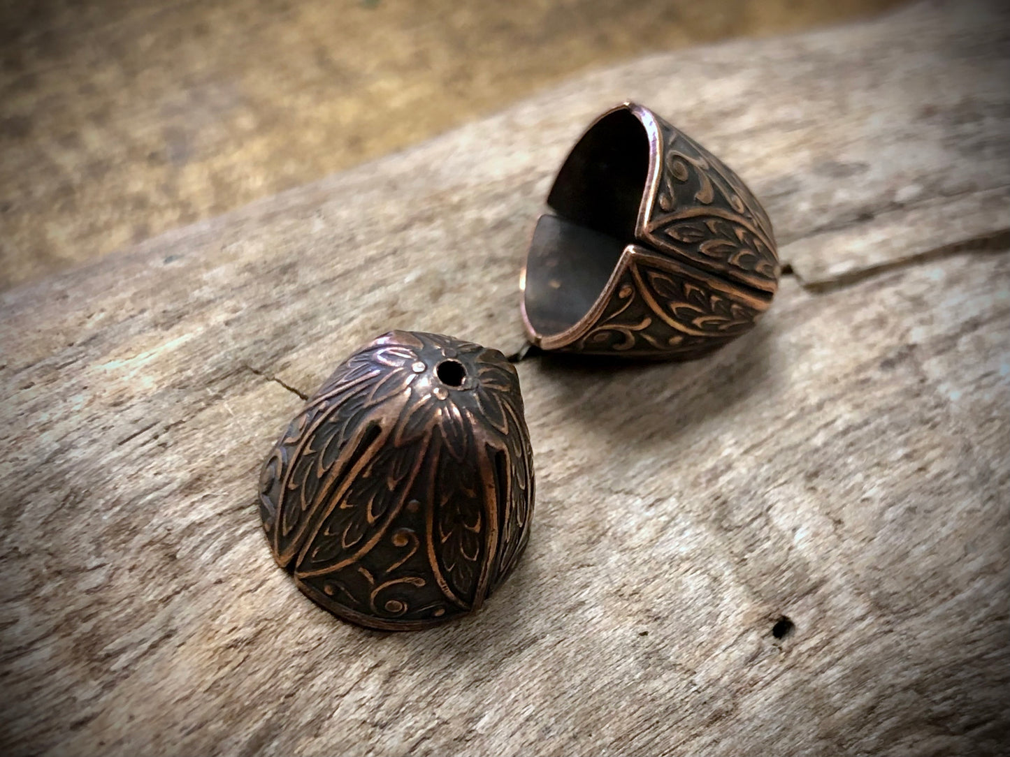 Paisley Bead Cap - Antique Copper