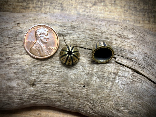 Dots & Lines Bead Cap - Brass Tone