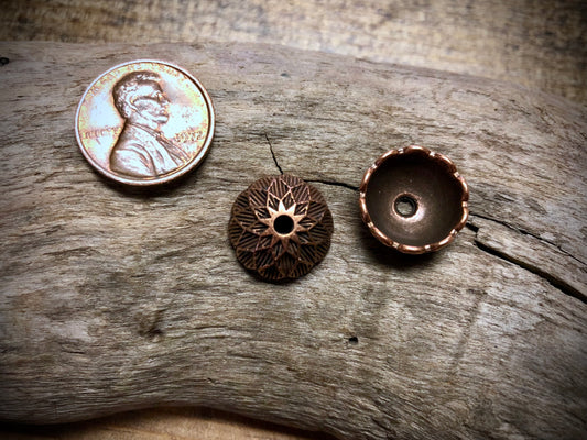 Chrysanthemum Bead Cap - Antique Copper