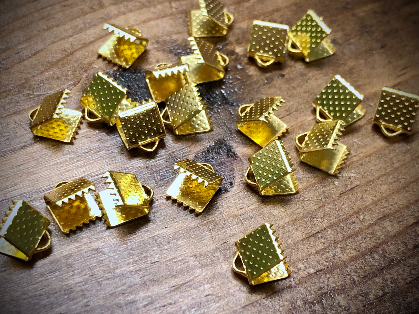 Belt End-Caps - 6mm x 8mm - Gold Tone