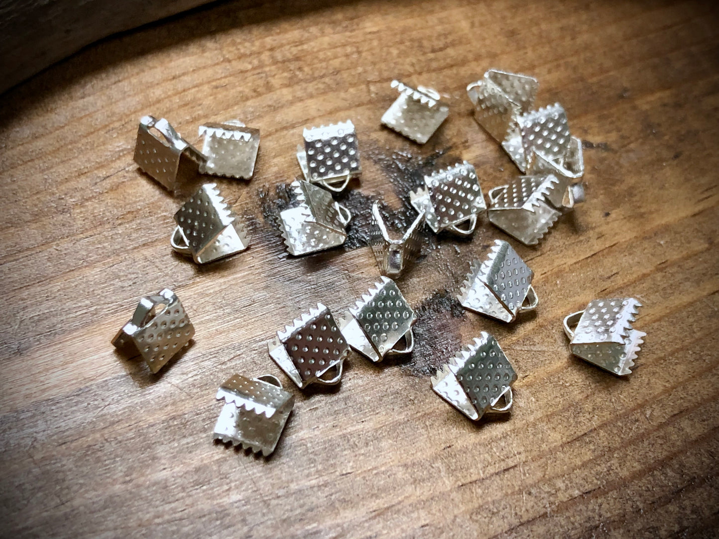Belt End-Caps - 6mm x 8mm - Silver Tone
