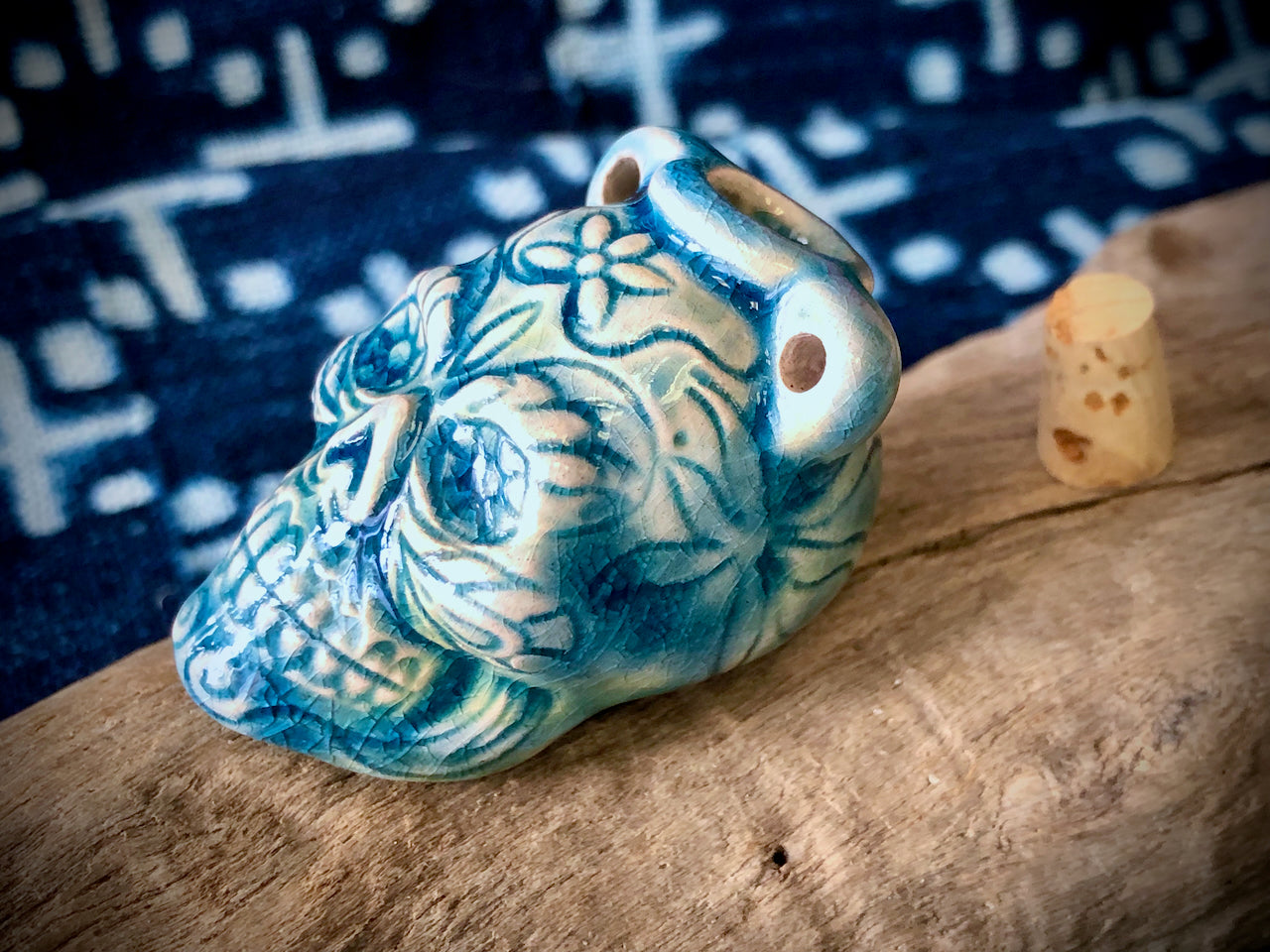 Peruvian Ceramic Vessel—Raku Skull