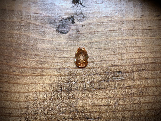 Cubic Zirconia Crystal Faceted Pear - Light Topaz