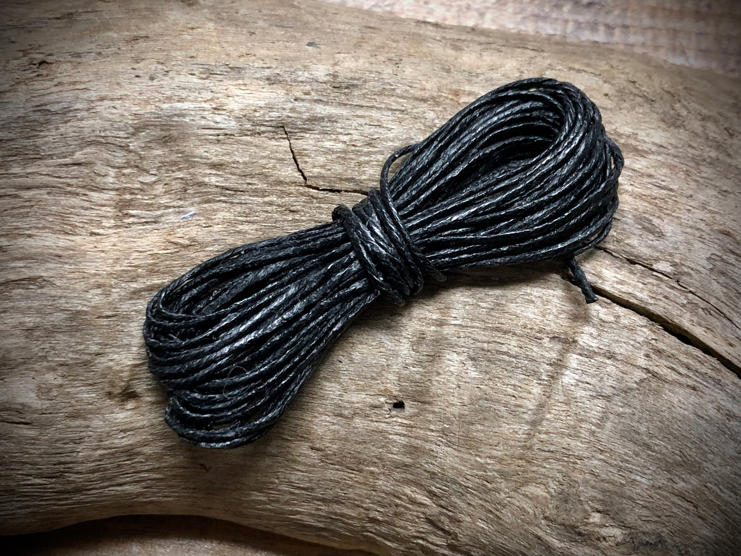 Waxed Irish Linen - Black