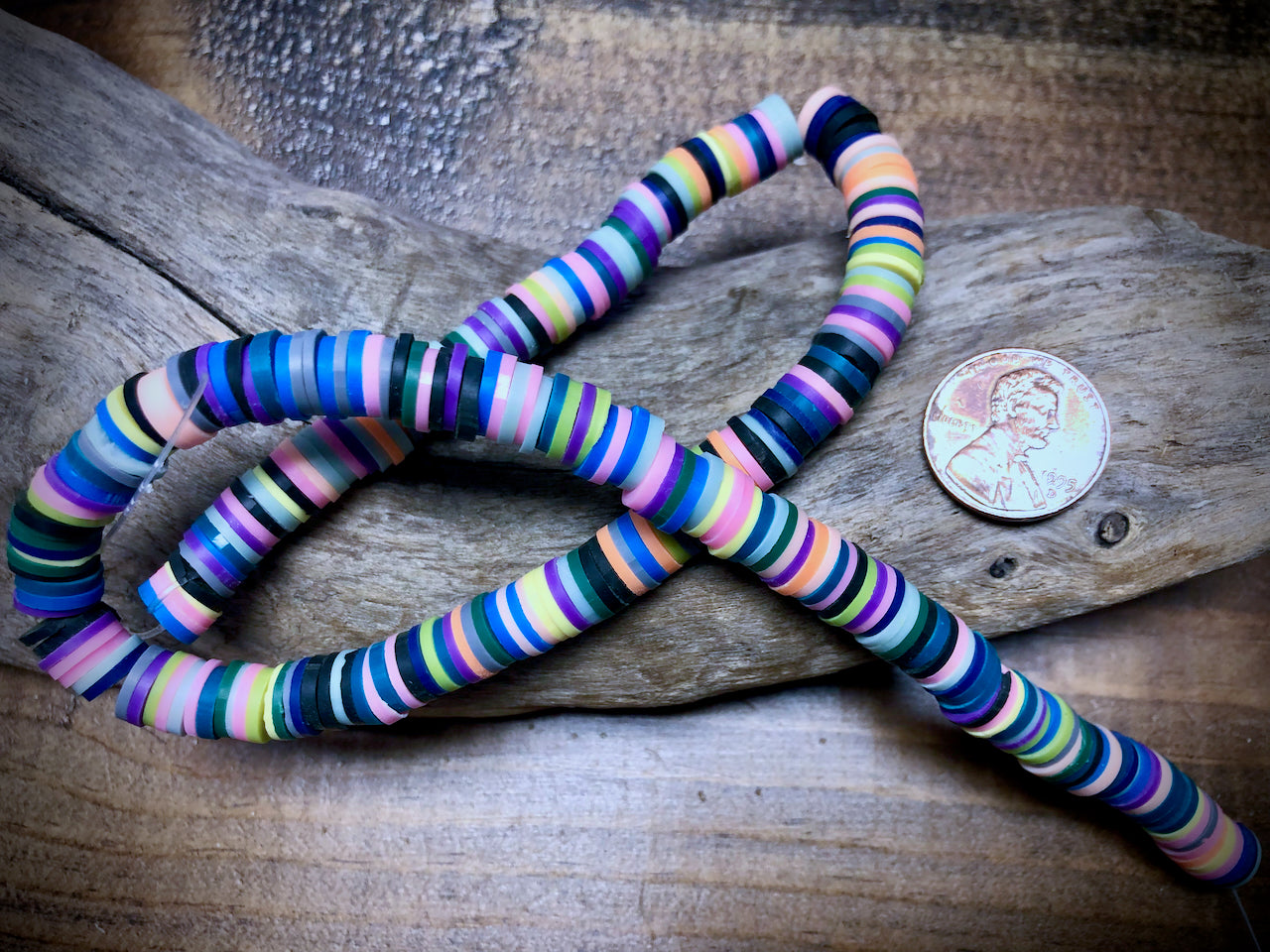 Polymer Clay Bead Strand - Mixed - 8mm Discs