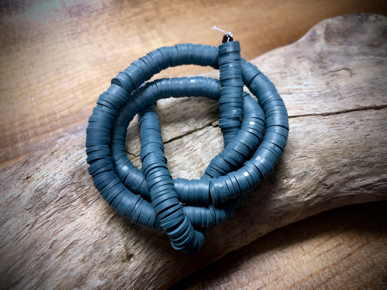 Polymer Clay Bead Strand - Teal - 6mm Discs