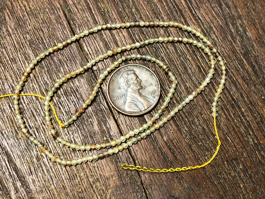 Zircon Rainbow 2mm Diamond-Cut Round Beads