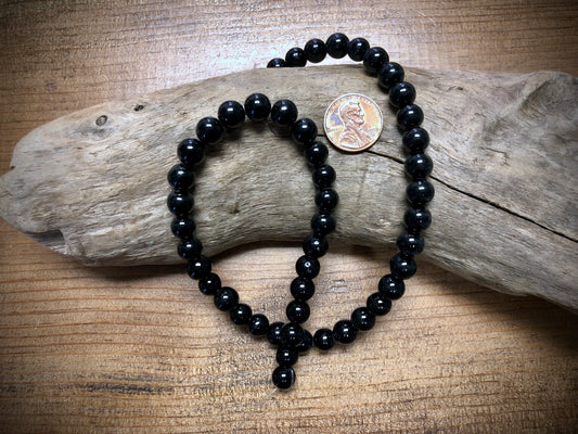 Dyed Jade Smooth Rounds - Black - 8mm - 15.5"
