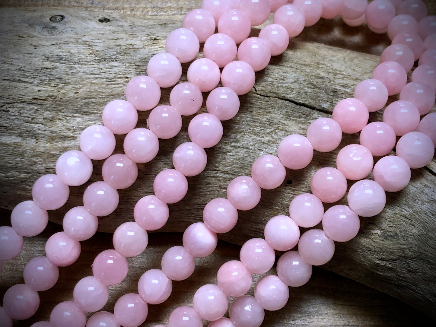 Dyed Jade Smooth Rounds - Light Pink - 8mm - 15.5"