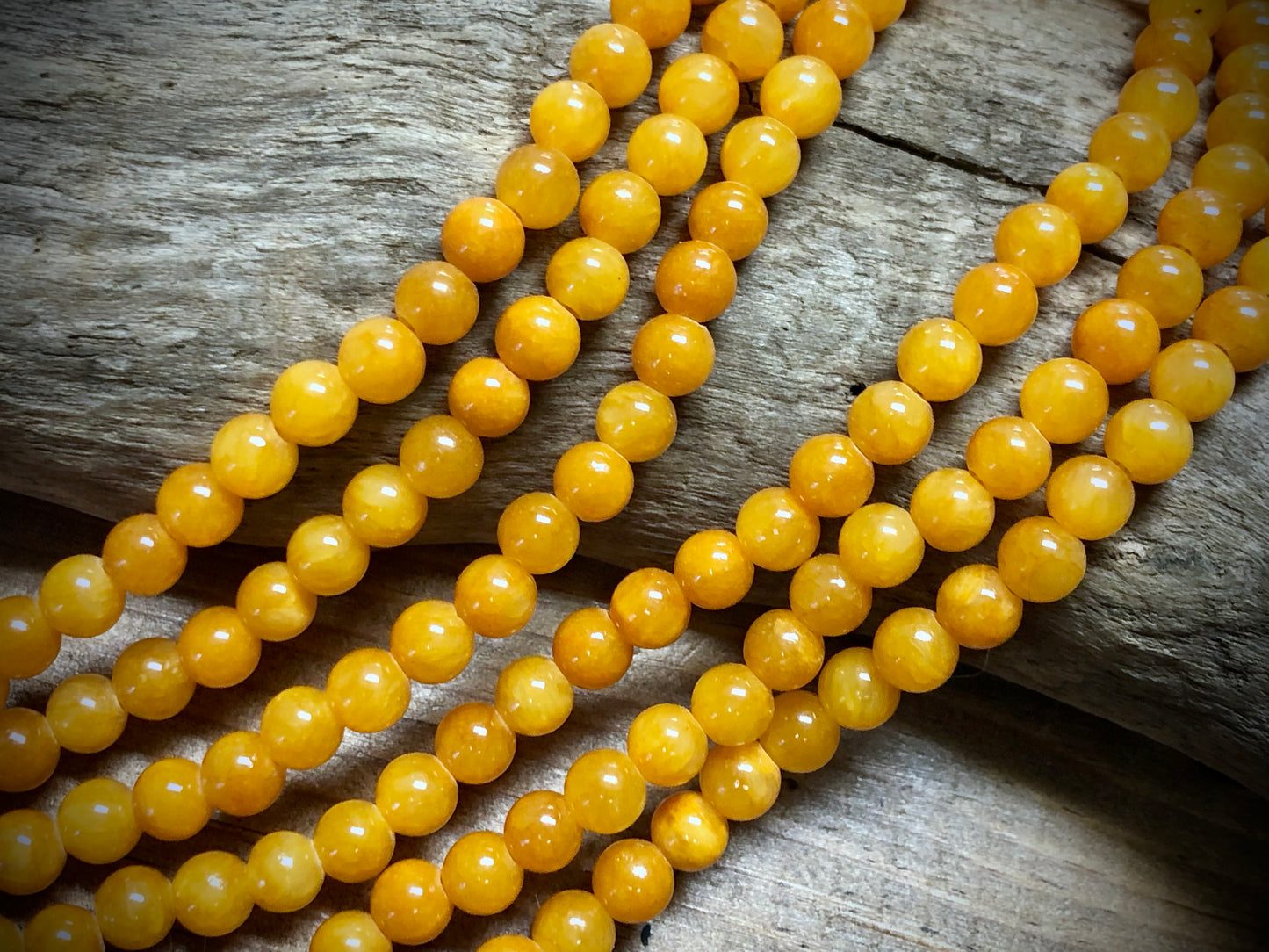 Dyed Jade Smooth Rounds - Orange - 6mm - 15.5"