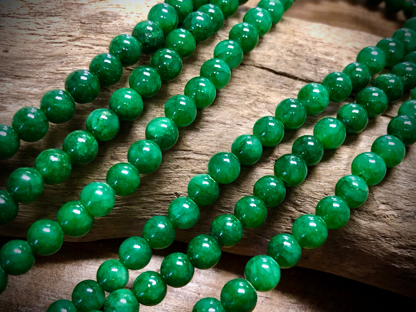 Dyed Jade Smooth Rounds - Green - 6mm - 15.5"