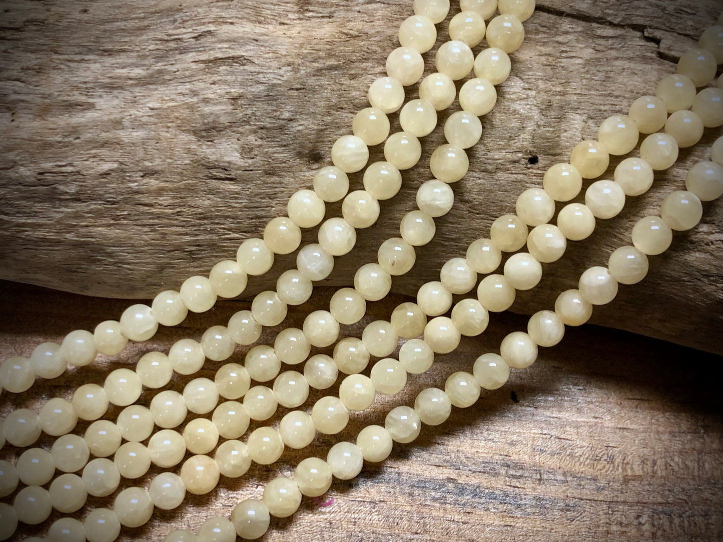Dyed Jade Smooth Rounds - Light Yellow - 4mm - 15.5"