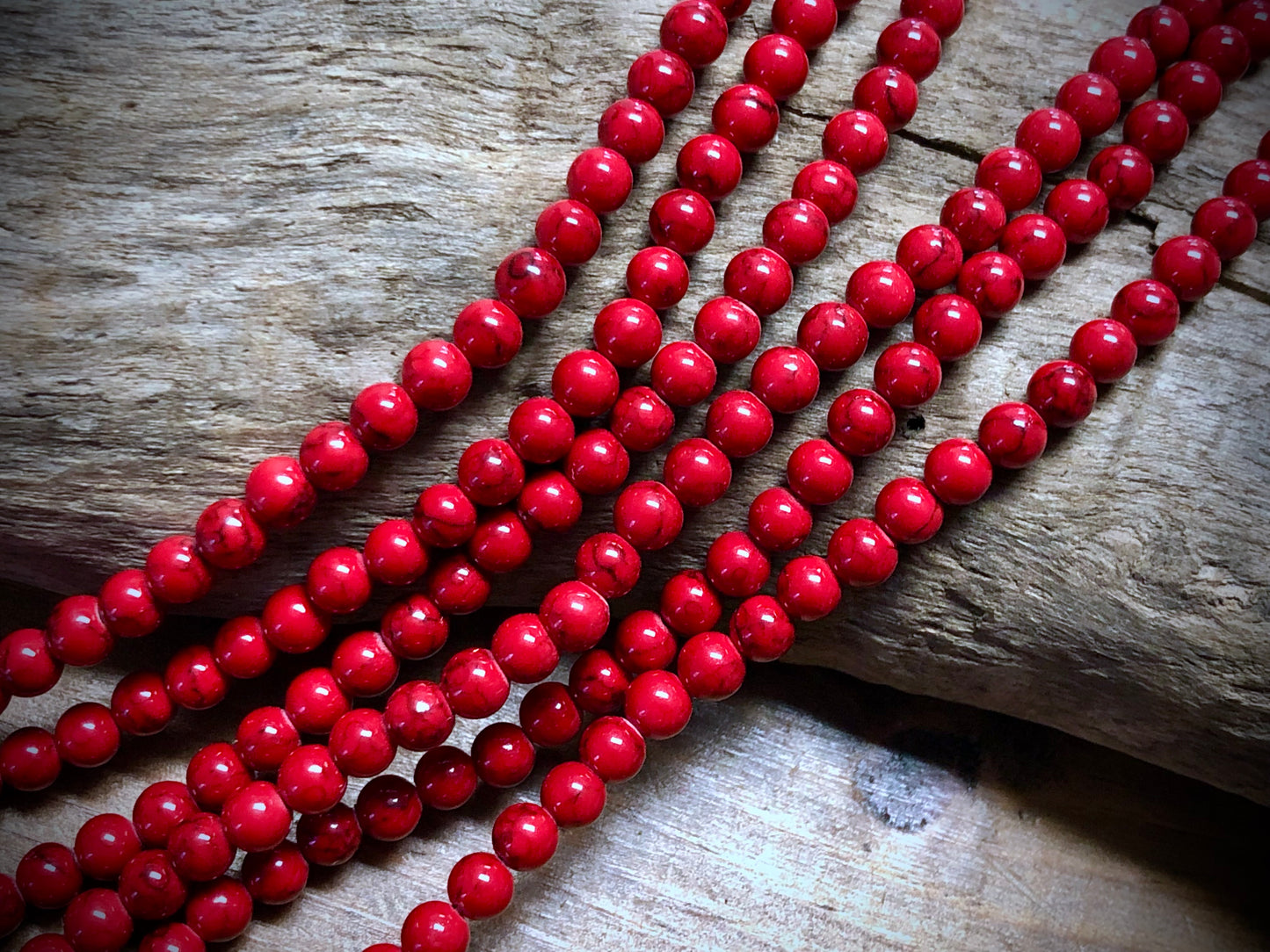 Dyed Jade Smooth Rounds - Red - 4mm - 15.5"