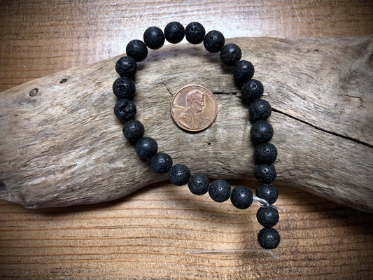 Lava Bead Strand - 8mm - 8”