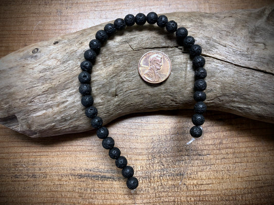 Lava Bead Strand - 6mm - 8”