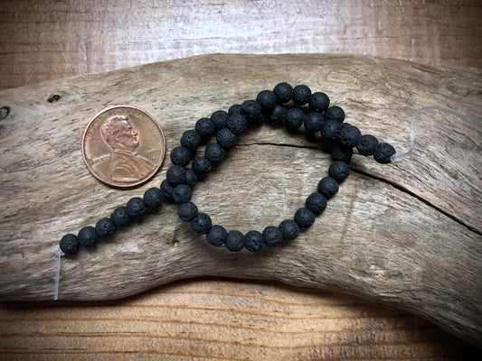 Lava Bead Strand - 4mm - 8”