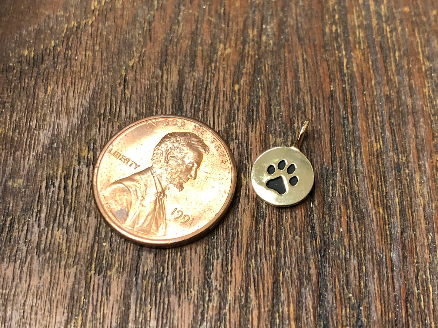 Bronze Paw Print Charm