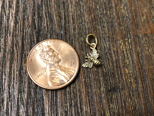 Tiny Bronze Honeybee Charm
