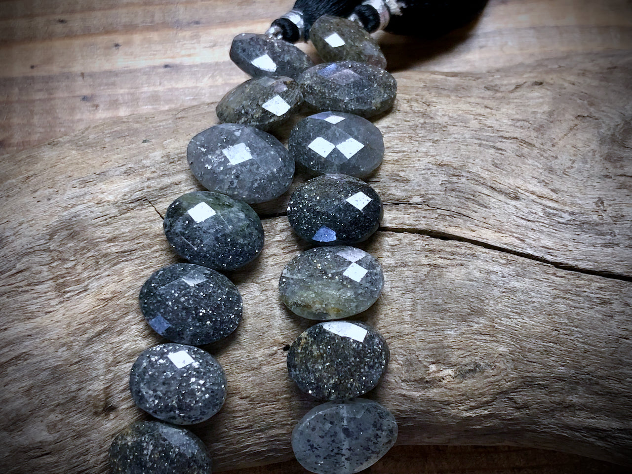 Natural Grey Sunstone Faceted Ovals