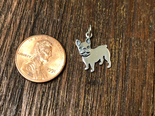 Sterling Silver French Bulldog Dog Charm