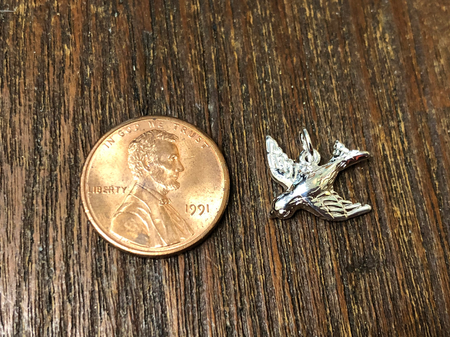 Silver Plated Bronze Songbird Charm