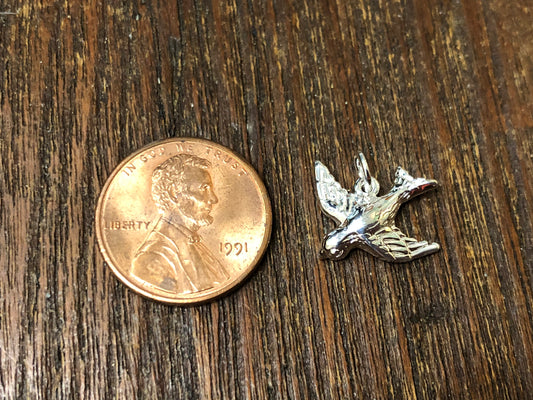 Silver Plated Bronze Songbird Charm