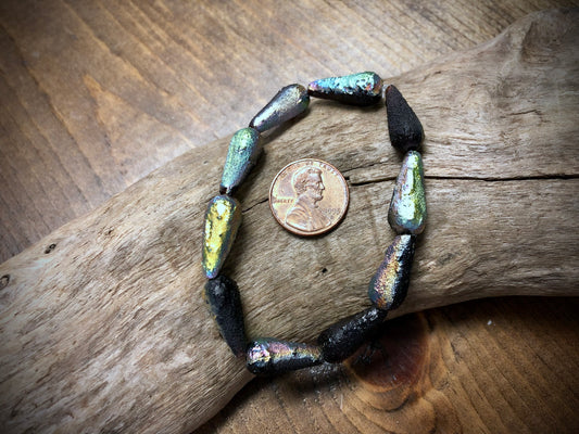 Czech Matte Seaglass Drops - 19mm x 8mm - Vitrail